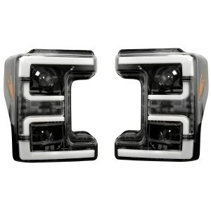 RECON® Black/Smoked LED DRL Projector Headlights (17-19 Ford Super Duty)