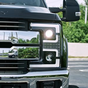 RECON® Black/Smoked LED DRL Projector Headlights (17-19 Ford Super Duty)
