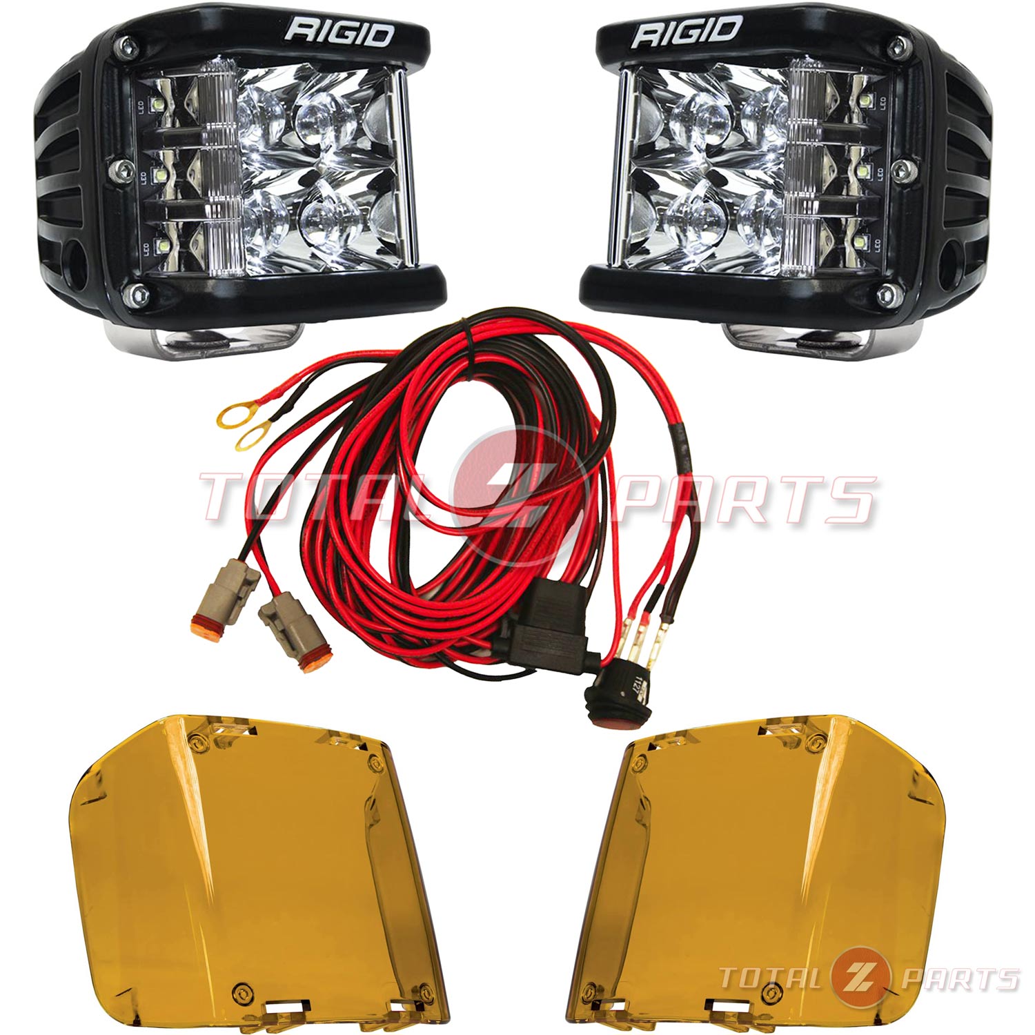 Rigid Industries® D-SS Pro Spot LED Light Pods Pair w/Harness & Amber Covers