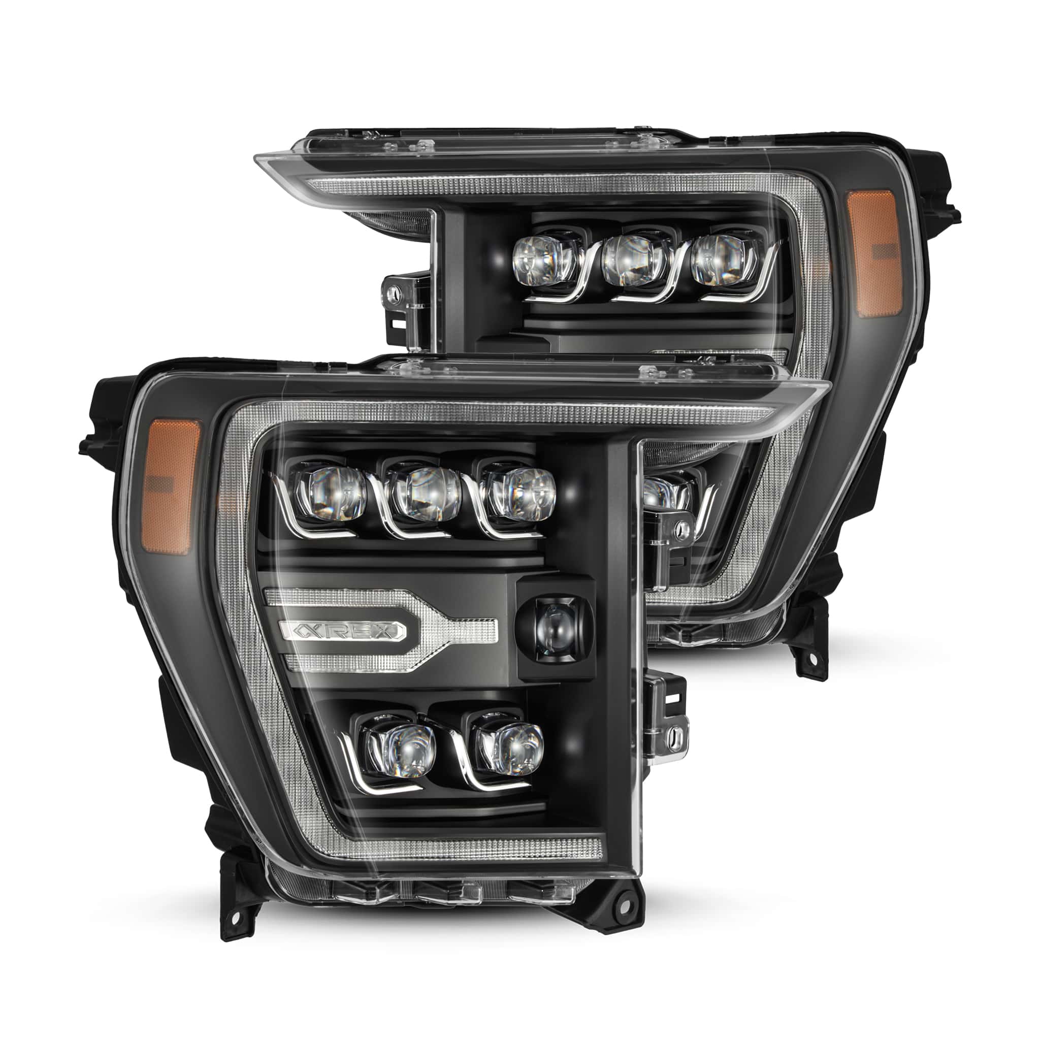 AlphaRex® LED Projector Headlights Lamps NOVA Black (21-23 Ford F150)