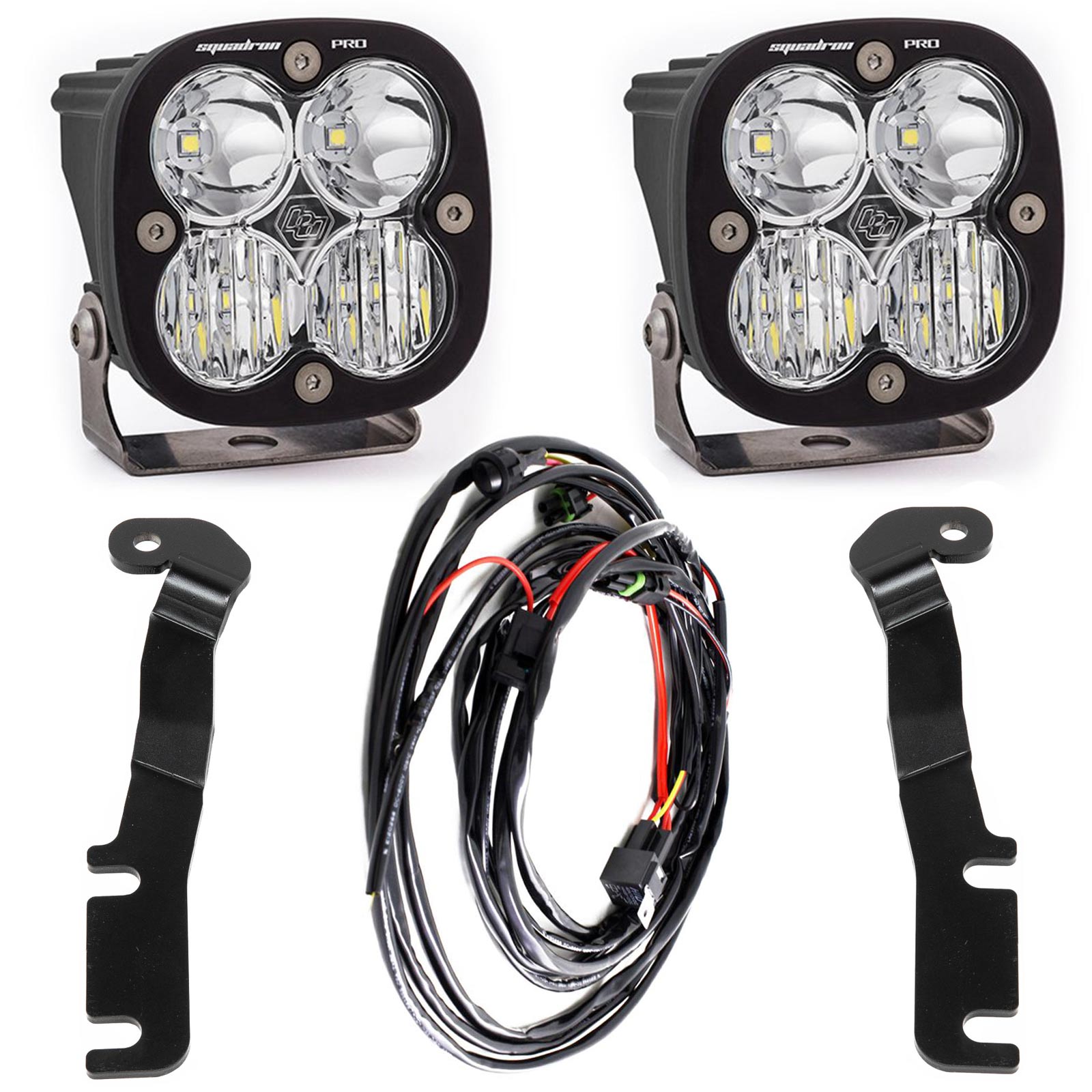 Baja Designs® Squadron Pro Clear LED Ditch Lights & Hood Brackets Kit (16-22 Tacoma)