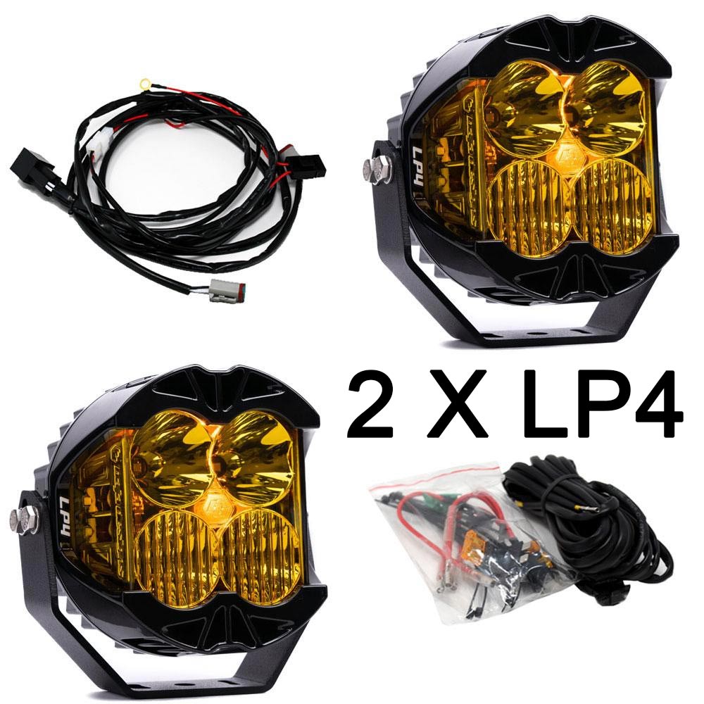 Baja Designs Squadron Sport Amber LED Driving/Combo Lights (Pair) With Wiring Harness
