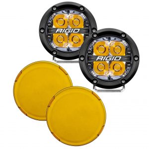 Rigid® 360 Spot Beam 4" LED Fog Lights (Amber Backlight) & Yellow Covers