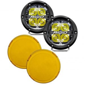 Rigid® 360 Spot Beam 4" LED Fog Lights (White Backlight) & Yellow Covers