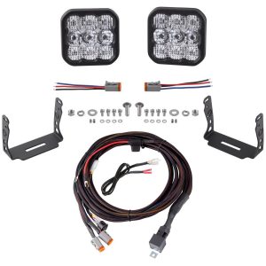 Diode Dynamics® SS5 Pro White/Clear Combo LED Light Pod Pair & Harness
