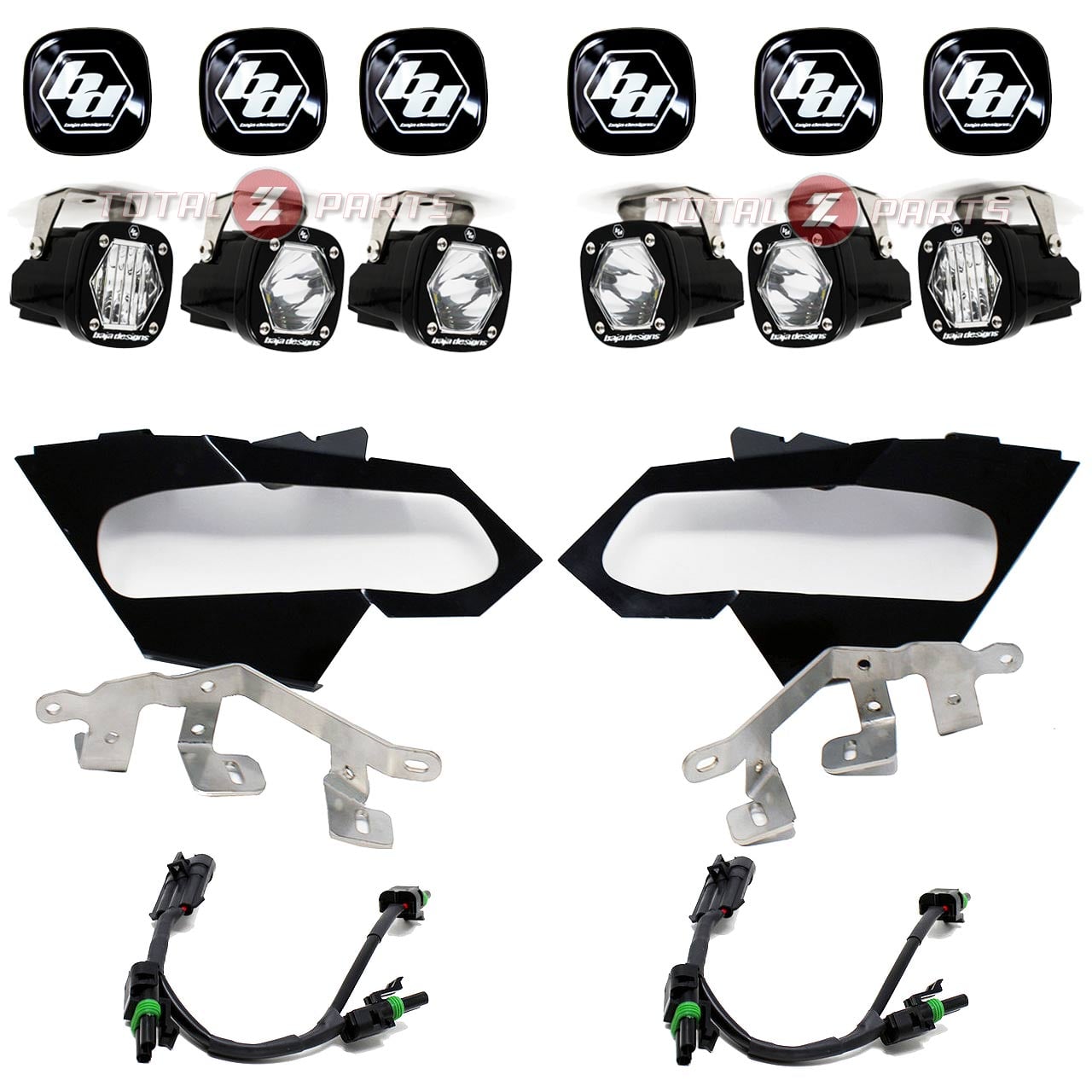Baja Designs® S1 Triple LED Headlight Kit w/Rock Guard Covers (2017+ Can-Am Maverick X3)