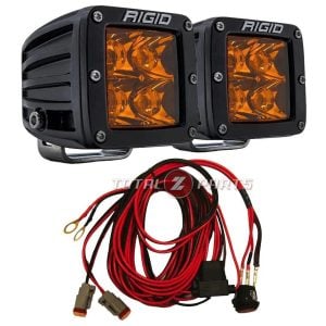 Rigid Industries® D-Series Spot Pair w/Amber PRO Lens & Wiring Harness