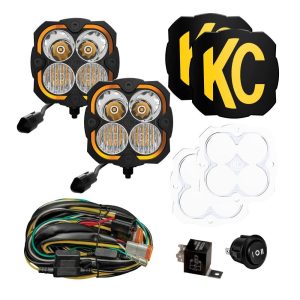 KC HiLiTES™ Flex Era® 4 LED Light Combo Pair w/ Harness, Covers, Spot Lenses