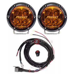 Rigid® 360-Series 4-inch Spot Pair w/Amber PRO Lens & Wiring Harness
