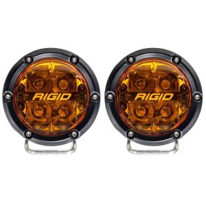 Rigid® 360-Series 4-inch Spot Pair w/Amber PRO Lens & Wiring Harness Rigid® 360-Series 4-inch Spot Pair w/Amber PRO Lens & Wiring Harness