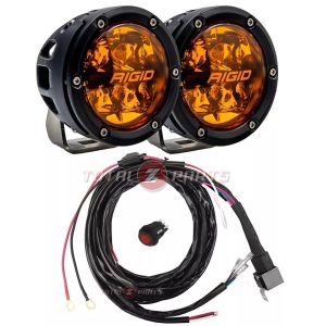 Rigid® 360-Series 4-inch Spot Pair w/Amber PRO Lens & Wiring Harness