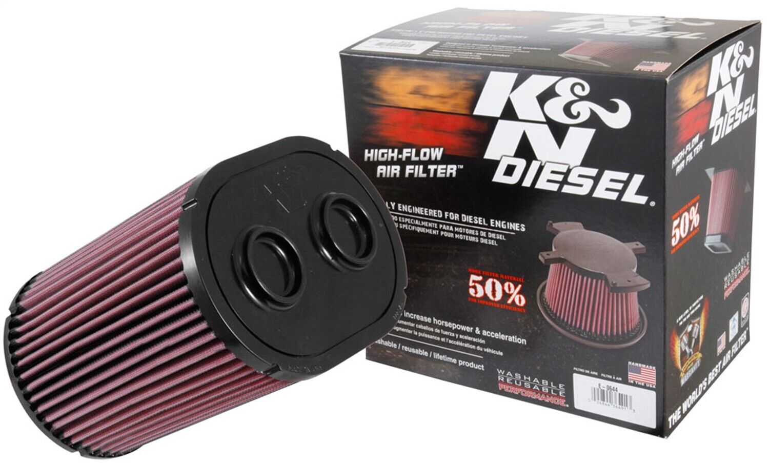 K&N® E-0644 Washable High Flow Air Filter 17-19 F250 F350 6.2L 6.7L