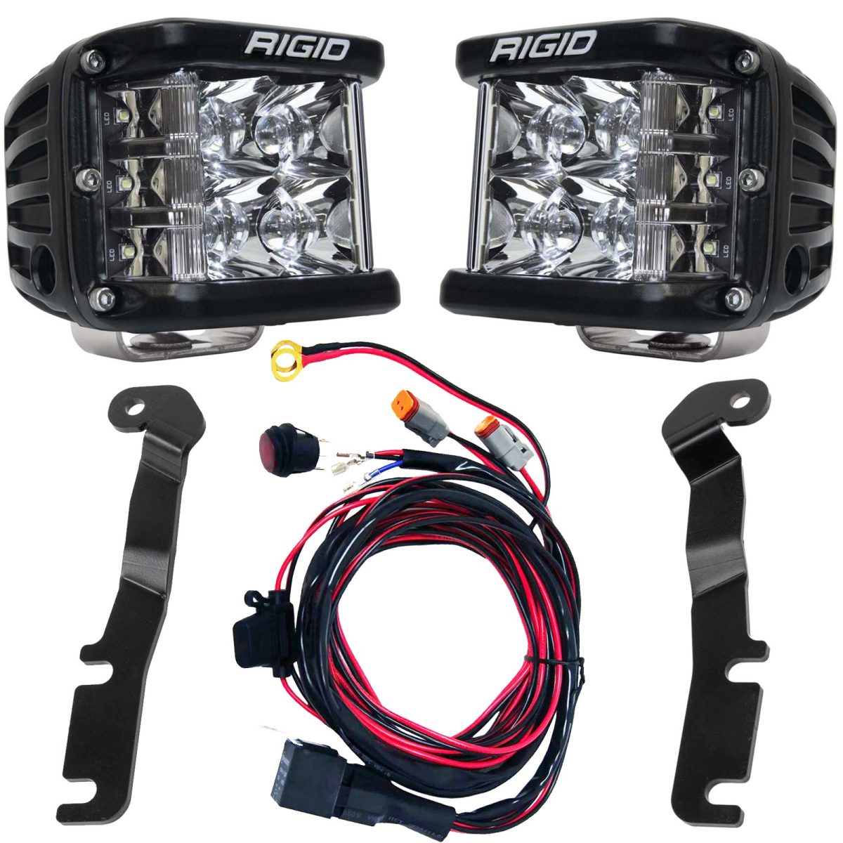 Rigid® D-SS Pro Side Shooter Spot LED A-Pillar Hood Ditch Lights Kit ...