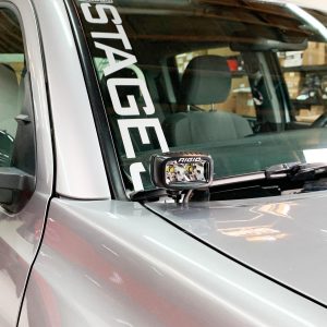 Rigid® D-SS Pro Side Shooter Spot LED A-Pillar Hood Ditch Lights Kit (16-23 Tacoma)