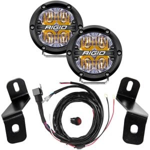 Rigid® 360 Spot 4-inch (Amber Backlight) LED A-Pillar Ditch Lights Kit (21-UP Ford F150, Raptor)
