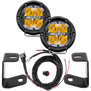 Rigid® 360 Spot 4-inch (Amber Backlight) LED A-Pillar Ditch Lights Kit (15-20 Ford F150, Raptor)