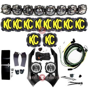 KC HiLiTES™ Gravity Pro6 50" LED Overhead Light Bar & Spot Ditch Lights Kit (JL Wrangler / JT Gladiator)
