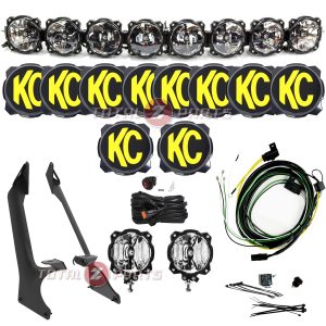 KC HiLiTES™ Gravity Pro6 50" LED Roof Light Bar & Spot Ditch Lights Kit (Wrangler 392 / Gladiator Mojave)