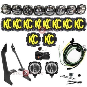KC HiLiTES™ Gravity Pro6 50" LED Roof Light Bar & Spot Ditch Lights Kit (Wrangler 392 / Gladiator Mojave)