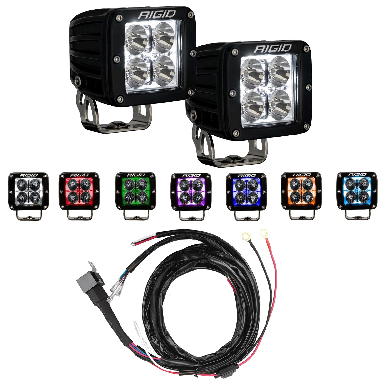Rigid Industries® 3″ Radiance+ LED Pod Lights Pair 8 Option RGBW ...