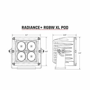 Rigid® 4-inch Radiance+ Pod XL Cube LED RGBW Lights 8-Option Backlight (Pair) Rigid® 4-inch Radiance+ Pod XL Cube LED RGBW Lights 8-Option Backlight (Pair)