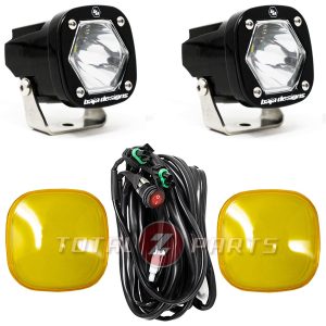 Baja Designs® S1 LED Lights Pair Clear Work/Scene, Amber Rock Guards, Wiring Baja Designs® S1 LED Lights Pair Clear Work/Scene, Amber Rock Guards, Wiring
