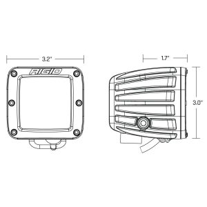 RIGID® D-Series Pro LED SAE J583 Amber LED Fog Pod Lights Pair w/Harness