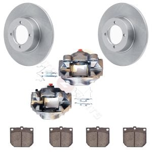 Datsun 240Z Front Brake Kit (Calipers, Rotors, Pads, Hardware) 1970-1973