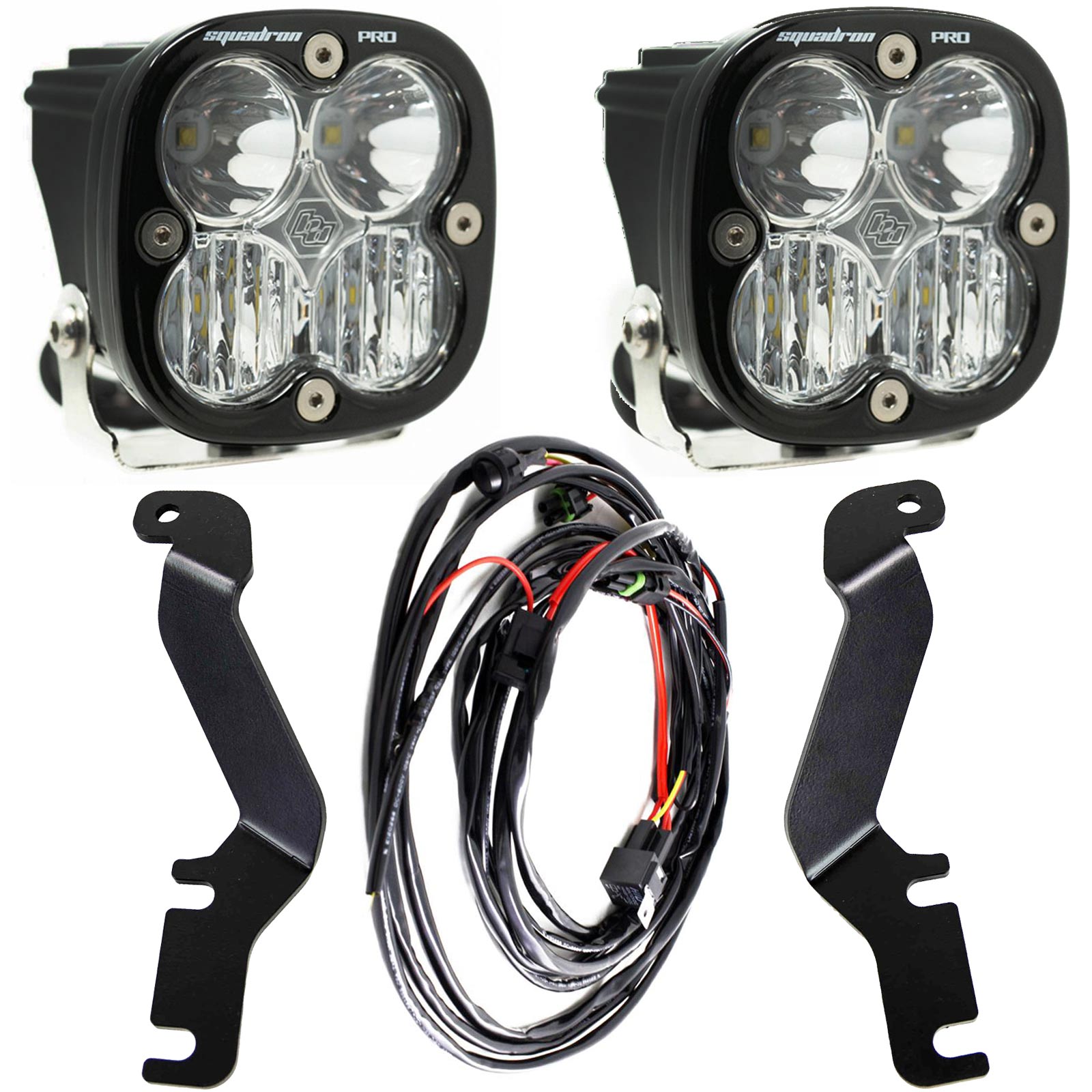 Baja Designs® Squadron Pro Clear LED Ditch Lights & Hood Brackets Kit (14-21 Toyota Tundra)