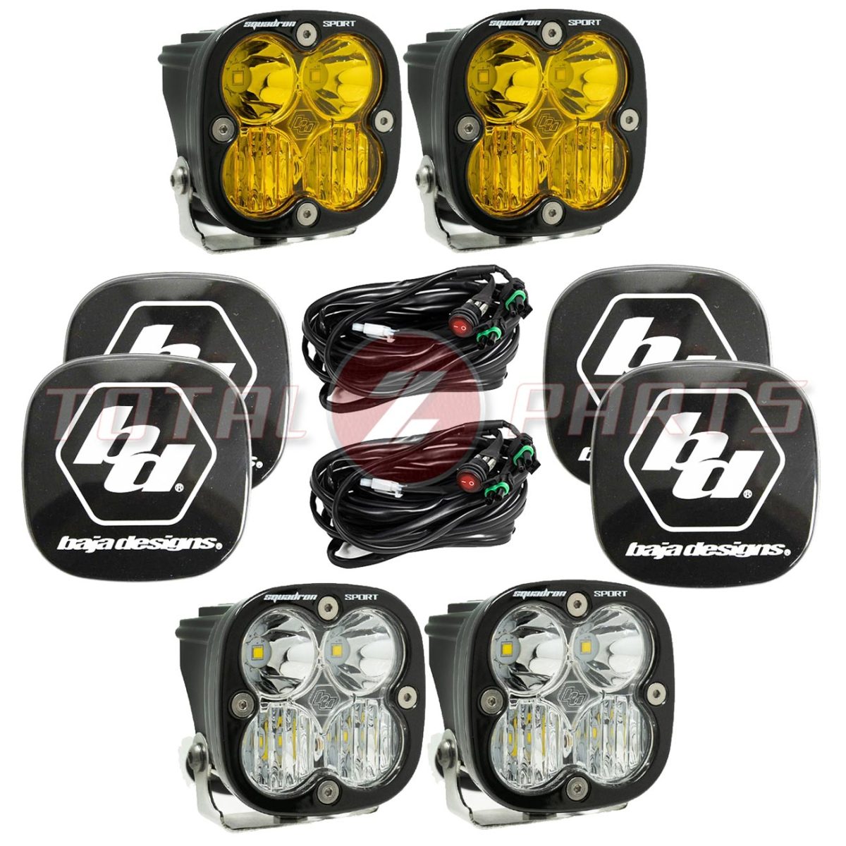 Baja Designs® 2 Pairs Squadron Sport Amber/White LED Driving/Combo ...