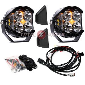 Baja Designs® LP4 Pro LED Clear Spot Pillar Ditch Fog Light Pair w/IPT Side Glare Shields
