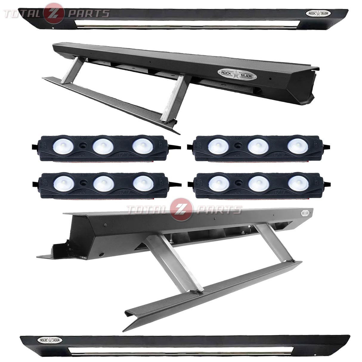 Rock Slide Engineering® Step Sliders, LED Lights, Skid Plates (18-23 Jeep JL Wrangler 4-Door)