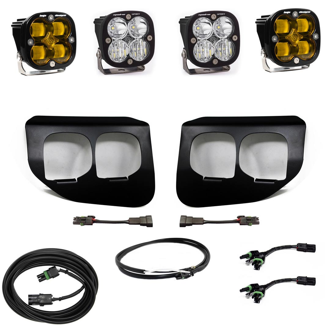 Baja Designs™ Squadron SAE Sport Amber LED Fog Lights Upfitter Kit (20-22 Ford F250/F350)