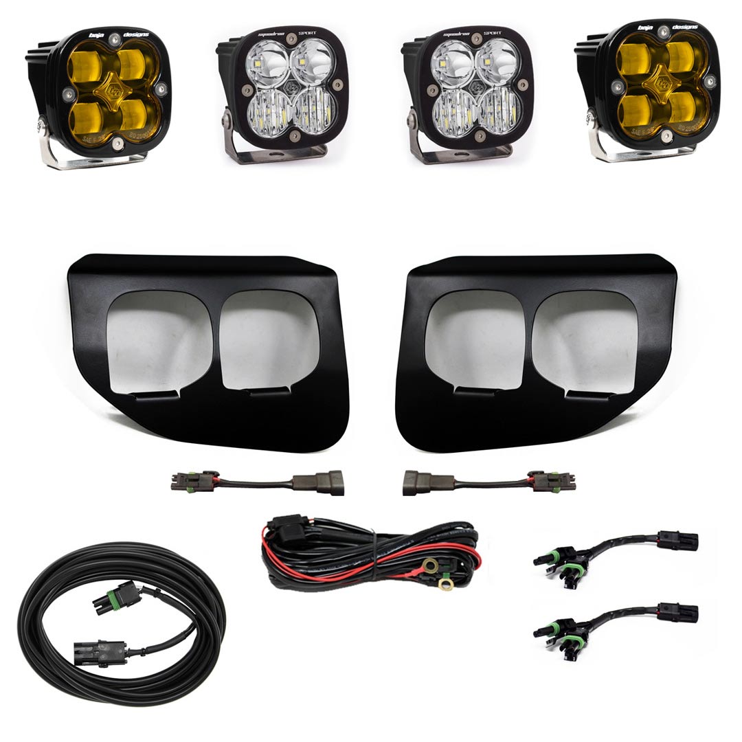 Baja Designs™ Squadron SAE Sport Amber/Clear LED Fog Lights Kit (20-22 Ford F250/F350)