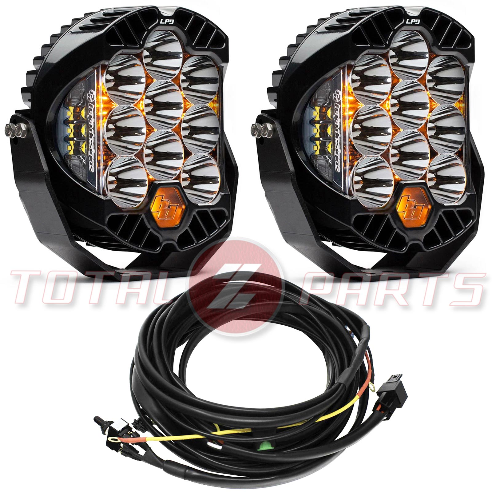 Baja Designs® LP9 Racer Edition LED Clear Spot Lights Pair & Toggle Harness