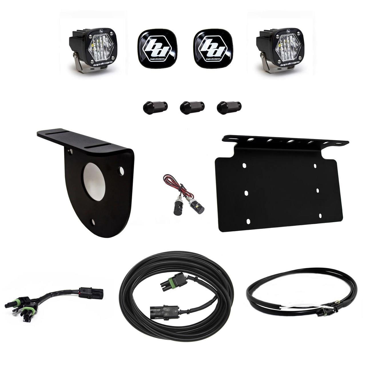 Baja Designs® S1 Dual Reverse License Plate Spare Tire LED Light Kit w/Upfitter Harness (21-UP Ford Bronco)