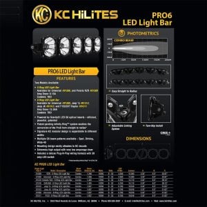 KC HiLites Pro6 Gravity® 57" Combo LED Light Bar 180W Combo Beam 91315 (9-Light) KC HiLites Pro6 Gravity® 57" Combo LED Light Bar 180W Combo Beam 91315 (9-Light)