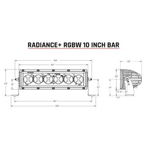 Rigid Industries® 10" Radiance+ RGBW 8-Option Backlight LED Light Bar & Wiring Harness