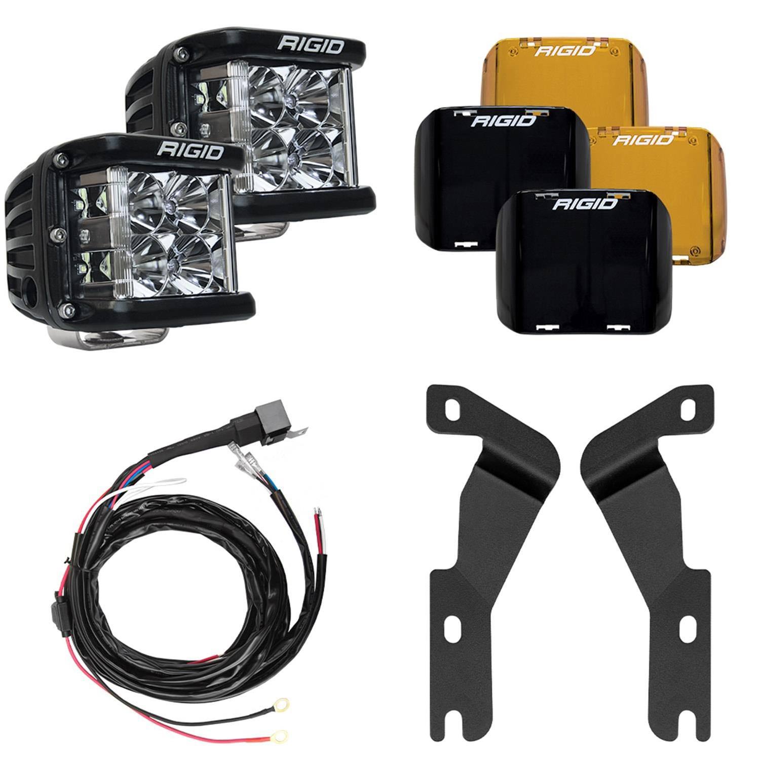 Rigid® D-SS Pro Flood LED A-Pillar Ditch Lights Kit (2016-2023 Toyota Tacoma)