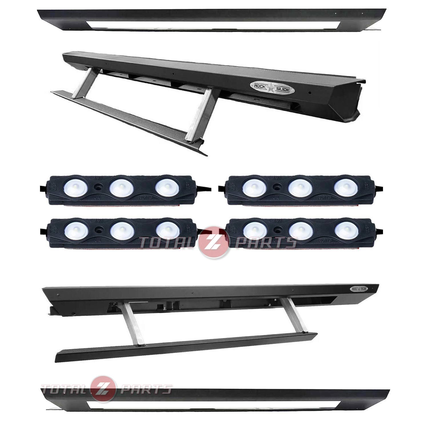 Rock Slide Engineering® Step Sliders, LED Lights, Skid Plates (07-18 Jeep JKU Wrangler 4-Door)