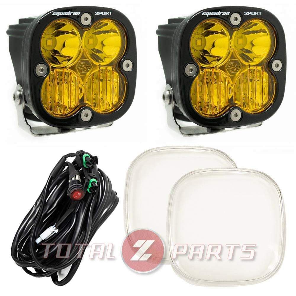 Baja Designs® Squadron Sport LED Pair Amber Driving/Combo Lights & Clear Rock Guards