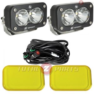 Baja Designs™ S2 Sport Clear Spot LED Lights Pair, Rock Guards, Wiring Harness