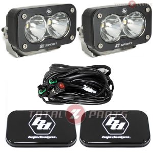 Baja Designs™ S2 Sport Clear Spot LED Lights Pair, Rock Guards, Wiring Harness