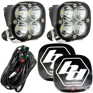 Baja Designs® Squadron Pro LED Pair Clear Spot Lights & Rock Guards