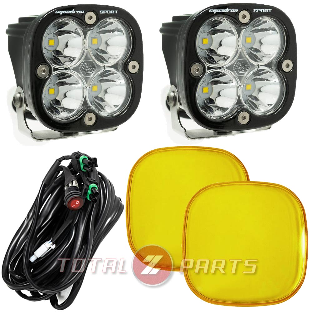 Baja Designs® Squadron Sport™ LED Pair Spot Light Kit & Amber Rock Guards