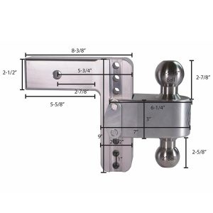 Weigh Safe® 6" Drop 2.5" Receiver 180 Hitch 18500 LBS w/Keyed Alike Pin Weigh Safe® 6" Drop 2.5" Receiver 180 Hitch 18500 LBS w/Keyed Alike Pin