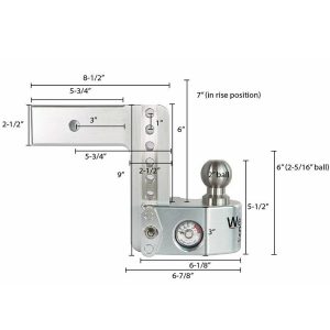 Weigh Safe® 6" Drop Hitch 2.5" Receiver WS6-2.5 w/Tongue Weight Gauge 18,500 LBS Weigh Safe® 6" Drop Hitch 2.5" Receiver WS6-2.5 w/Tongue Weight Gauge 18,500 LBS