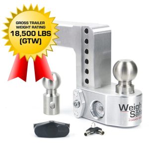 Weigh Safe® 6" Drop Hitch 2.5" Receiver WS6-2.5 w/Tongue Weight Gauge 18,500 LBS