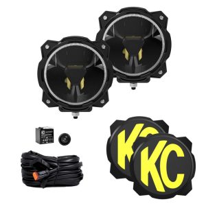 KC HiLiTES® Gravity Titan™ 6-inch LED Round Driving SAE Beam Lights Pair, Harness, Covers KC HiLiTES® Gravity Titan™ 6-inch LED Round Driving SAE Beam Lights Pair, Harness, Covers