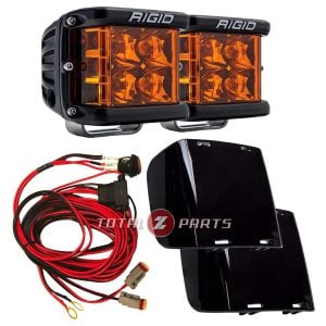 Rigid Industries® D-SS Spot Amber PRO LED Side Shooter Lights Pair w/Covers & Harness